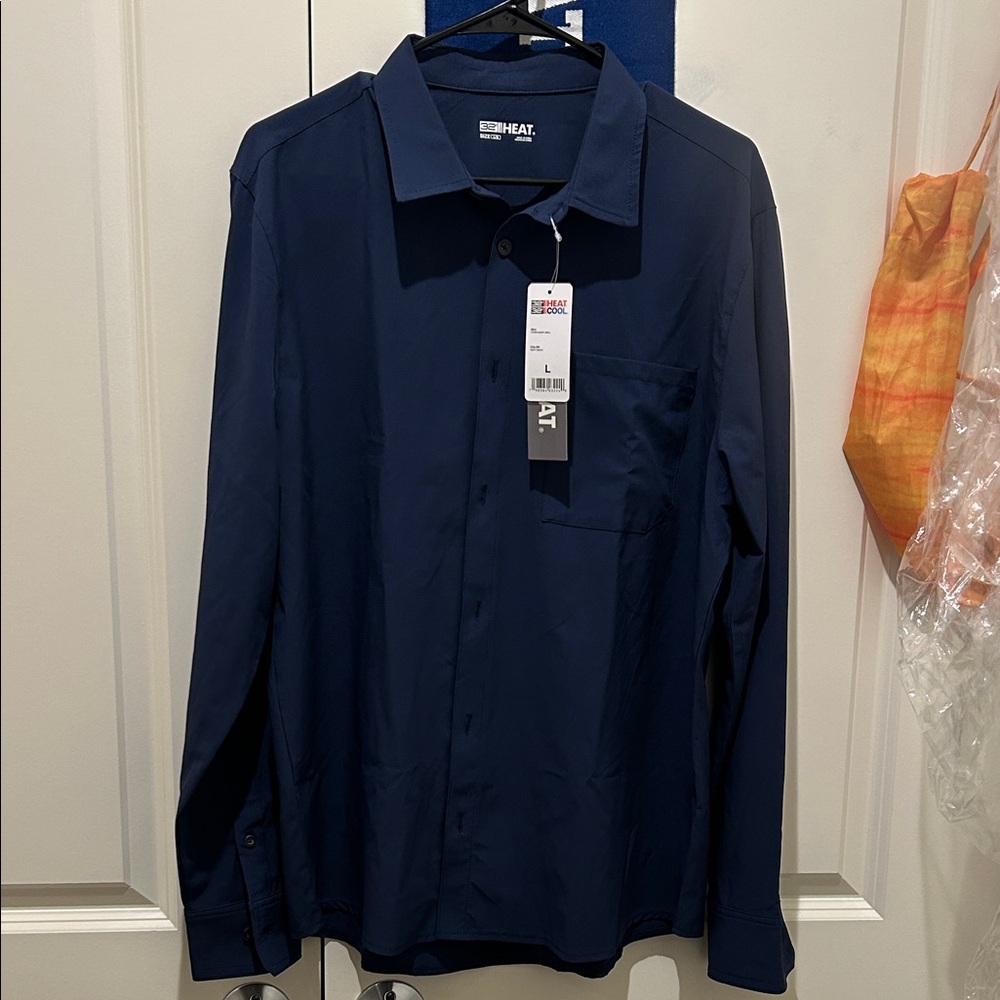 32 Degrees Men's Navy Dress Shirt